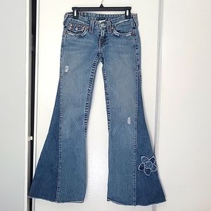 True Religion vintage flare womans jeans sz 27 x30 blue Pocket flap